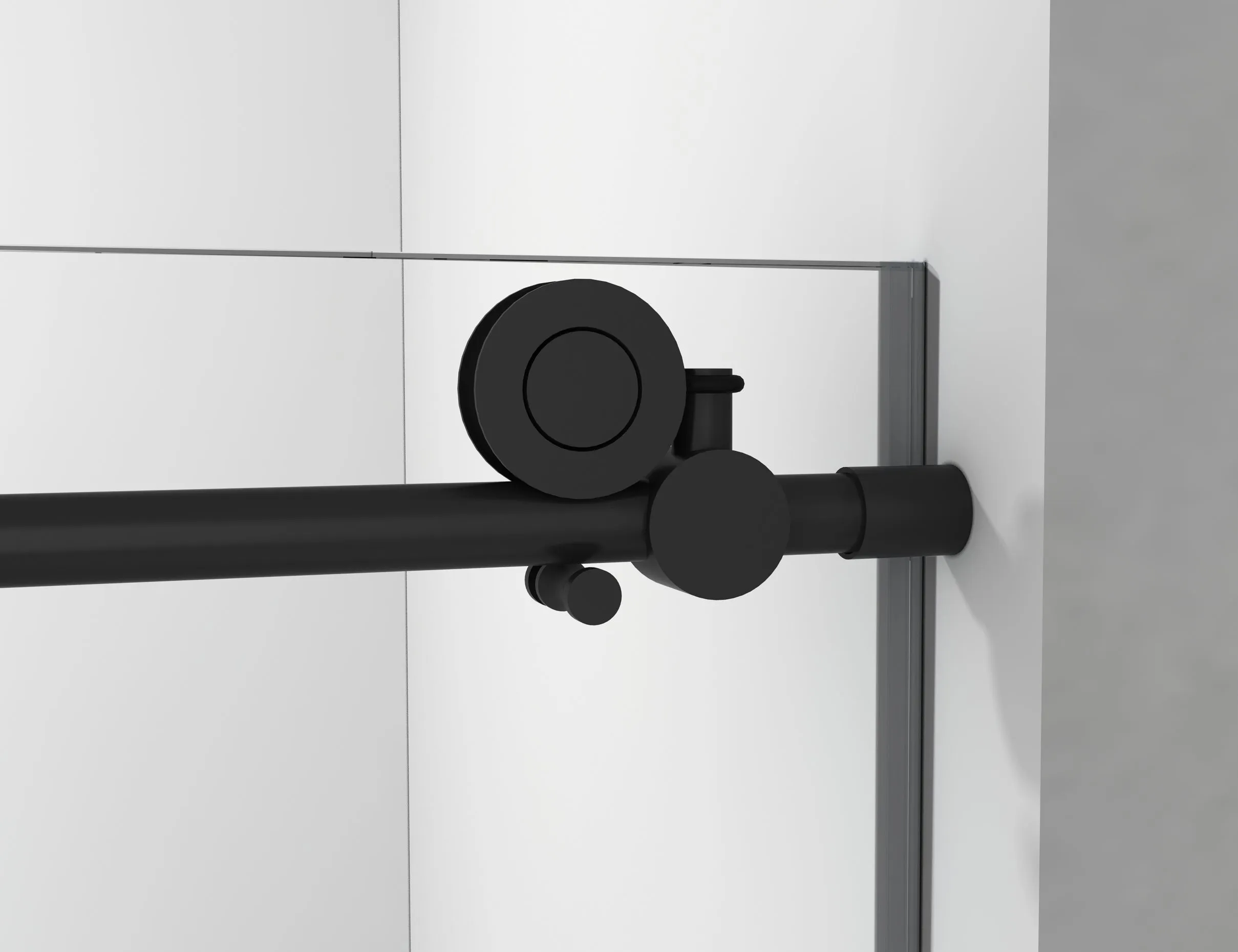Legion 60 x 65 in. Frameless Sliding Shower Door with Black Hardware