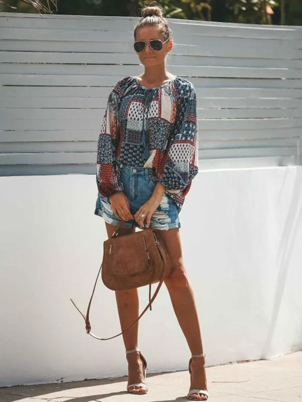 Long Sleeve Bohemia T-Shirt Tops