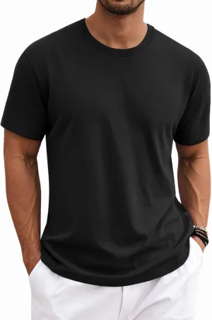 MAGNIVIT Men's Shirts Short Sleeve Cotton T-Shirt Crew Neck Light Tees Classic Basic Casual Tops Plain Soft Shirt