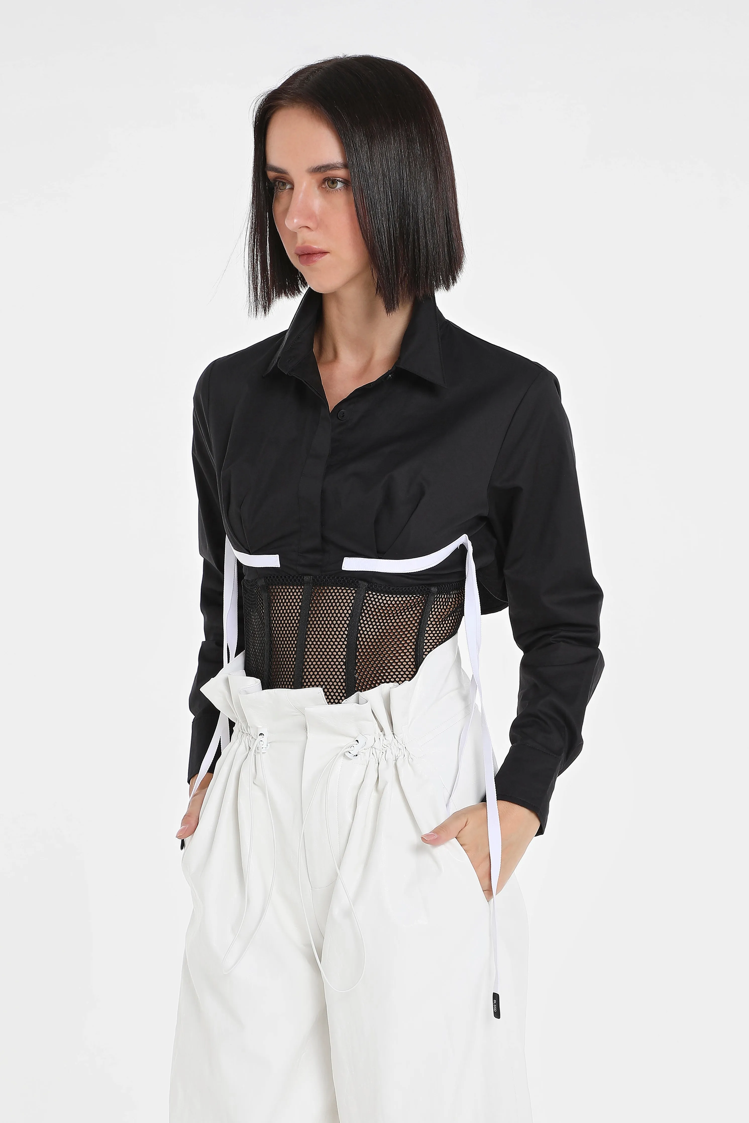 MESH CORSET SHIRT W/ BRA LINES