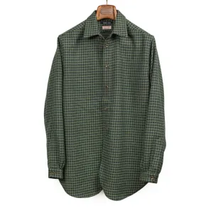 Overshirt in green and black deadstock vintage checked wool