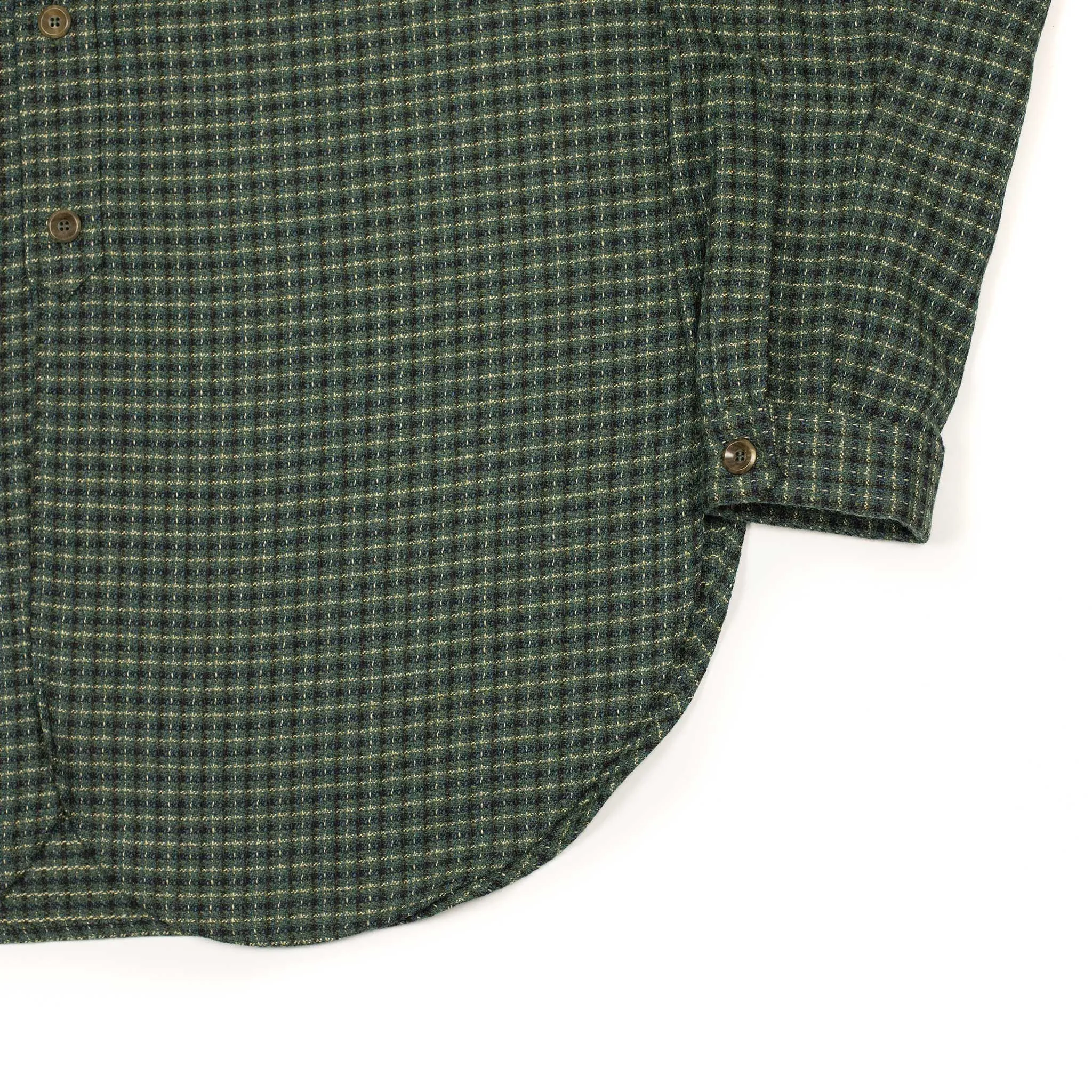 Overshirt in green and black deadstock vintage checked wool