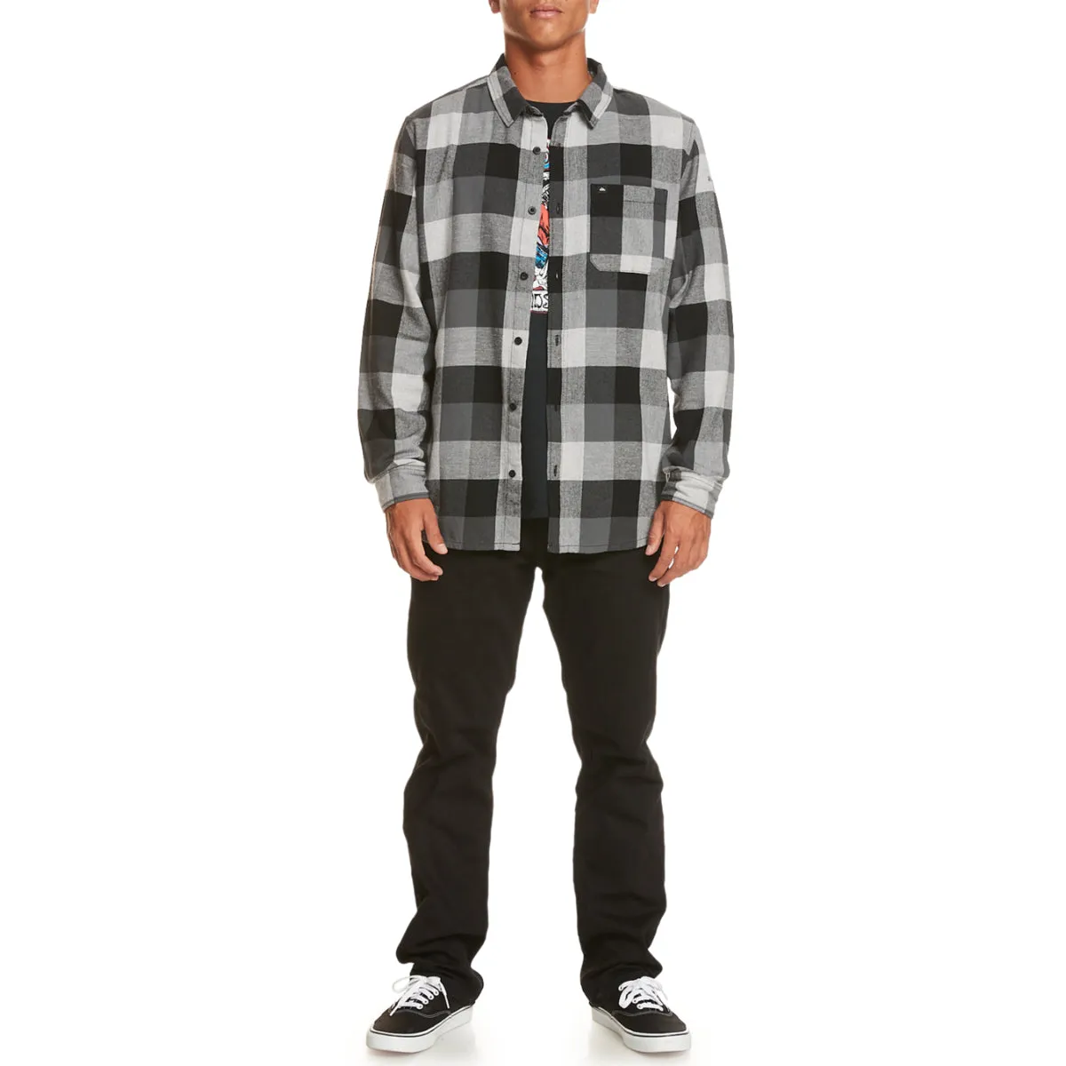 Quiksilver Motherfly Long Sleeve Button-Down Flannel Shirt