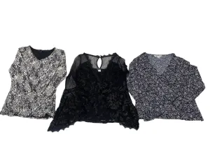 "Y2k 2024" - Black-Shaded Beautiful Cute Blouses - 14 Pcs