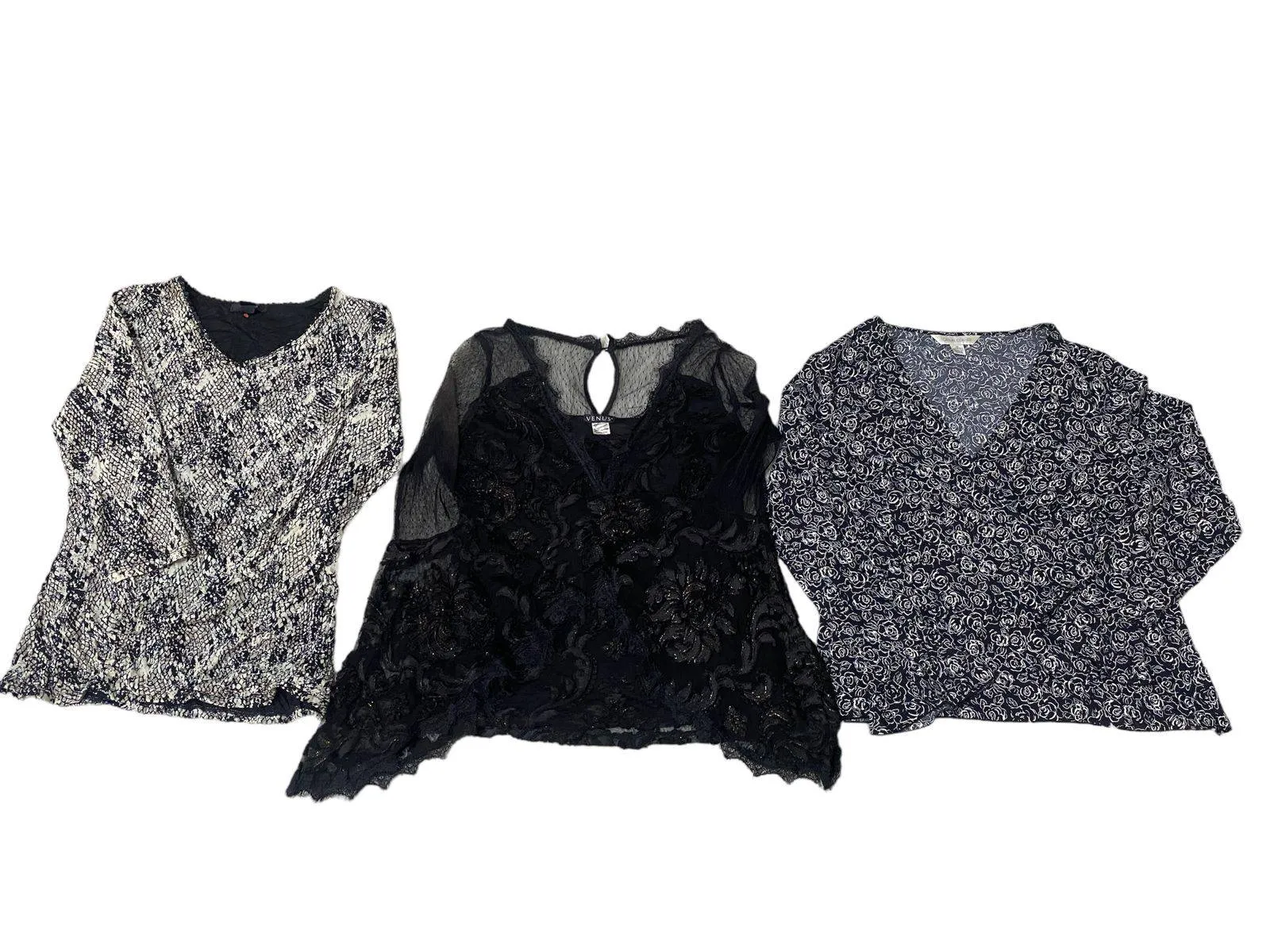 "Y2k 2024" - Black-Shaded Beautiful Cute Blouses - 14 Pcs