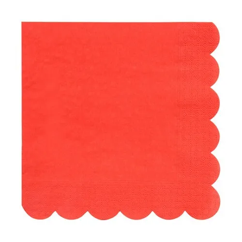 Red Large Napkins,  Set of 20 Meri Meri Beautiful Basics Large Red Napkins, 7" x 7"