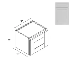 RTA - Elegant Shaker White - 15"W - Stack Up Wall Cabinet with Glass Door - 15"W x 12"H x 12"D