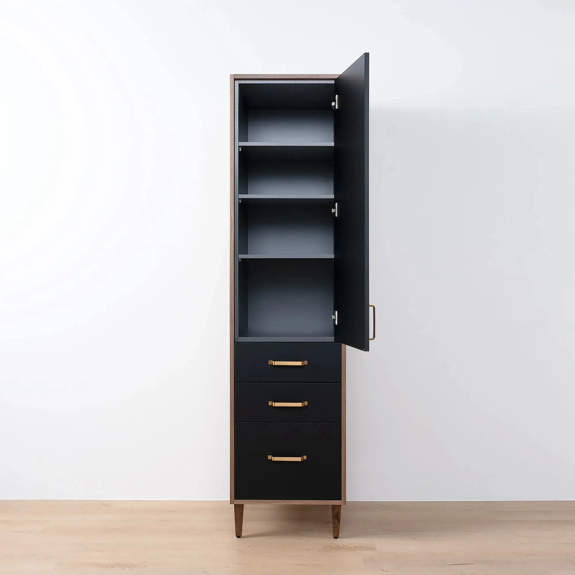 Sidney Matte Black Linen Cabinet