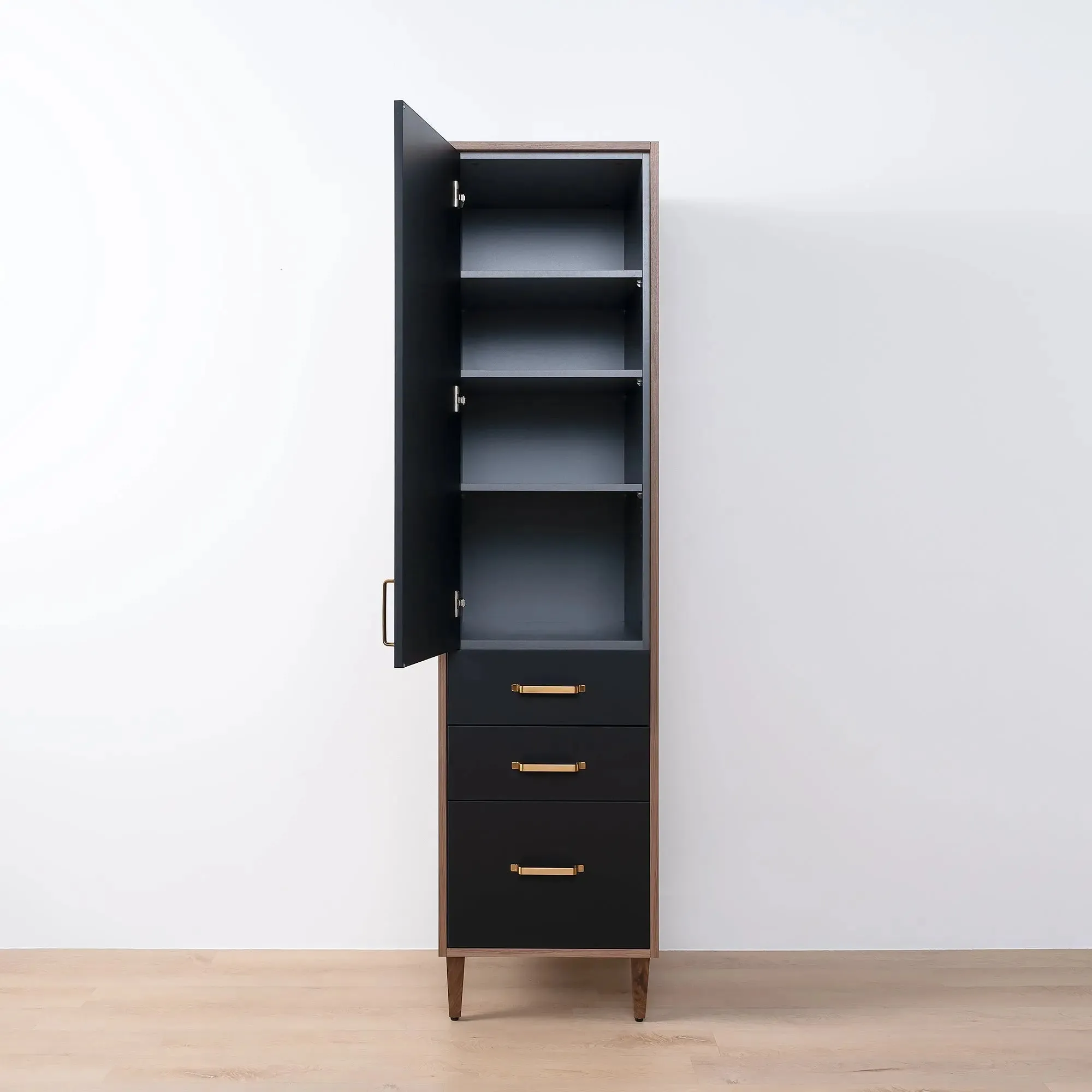 Sidney Matte Black Linen Cabinet