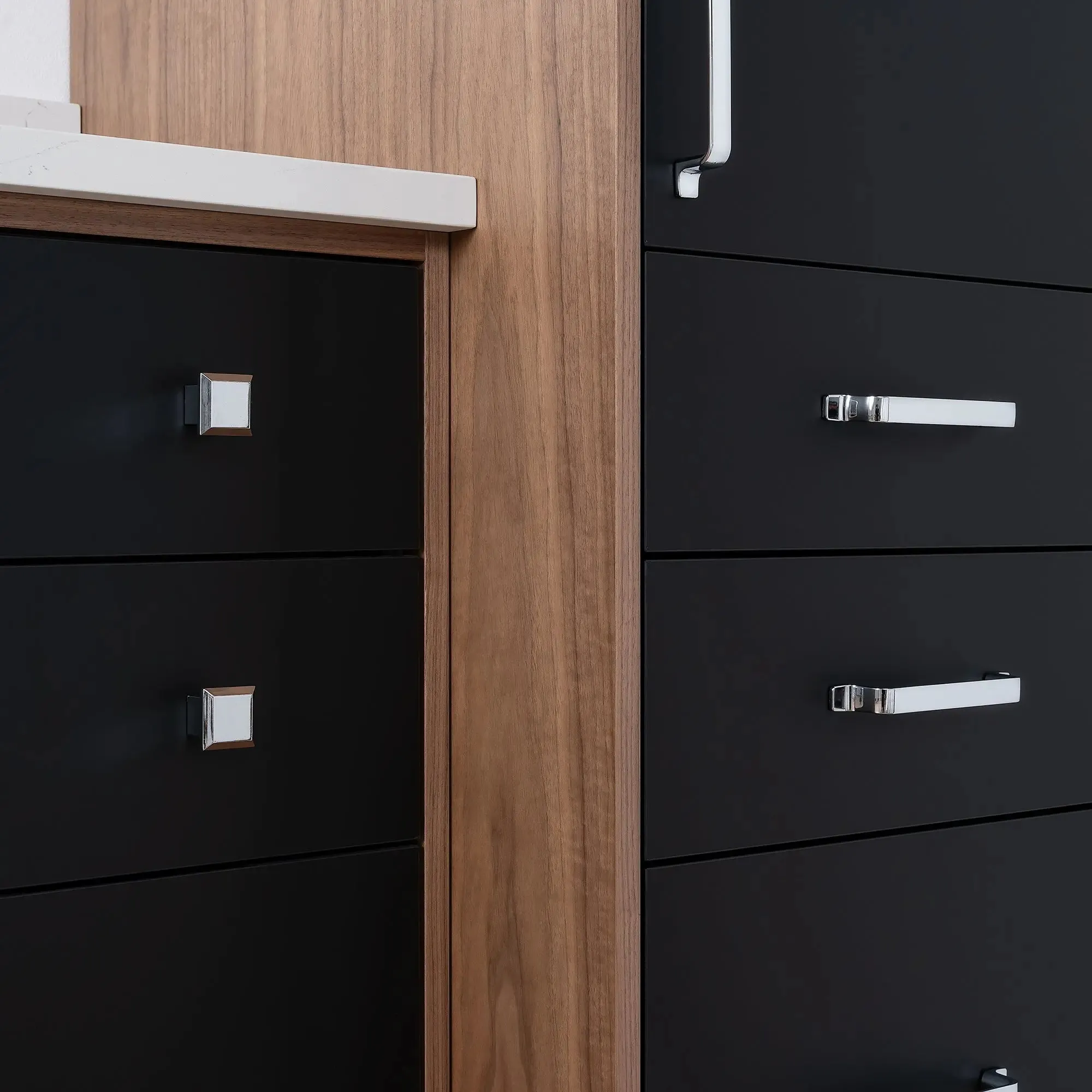 Sidney Matte Black Linen Cabinet