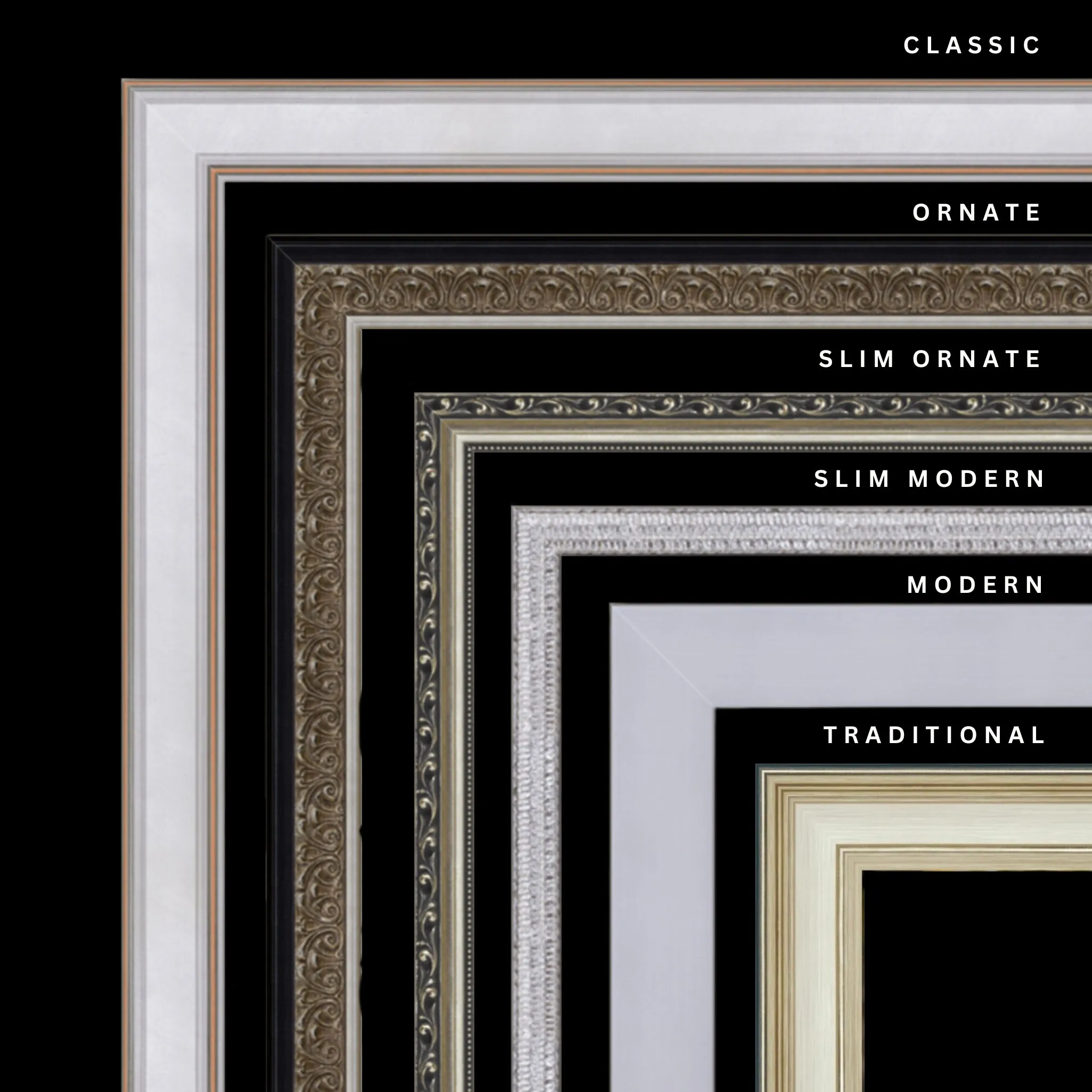 Silver 16x47 Picture Frame Ornate Traditional Classic Antique