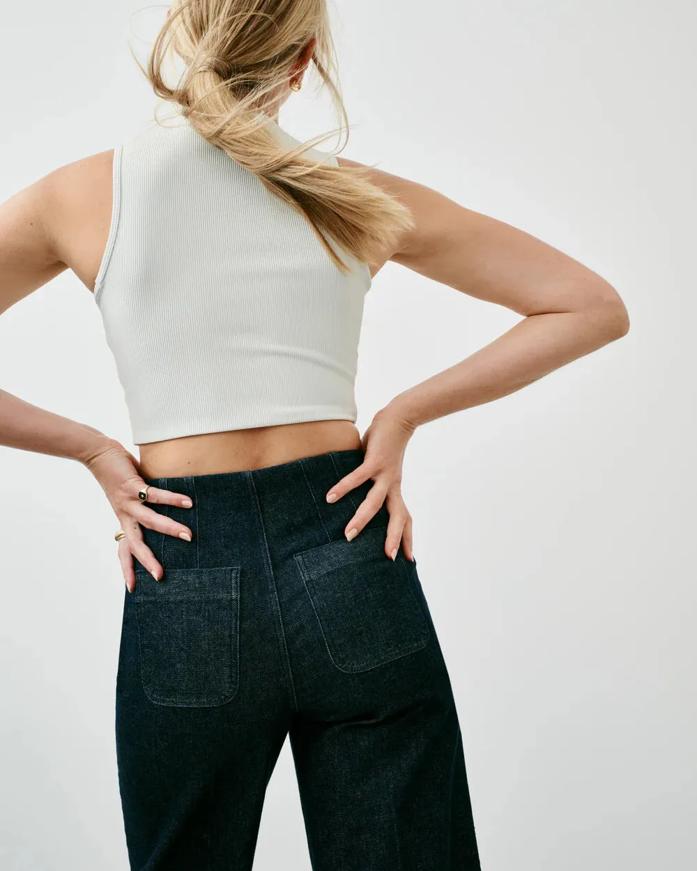 SPANX - EVERYWEAR CROPPED WIDE LEG DENIM