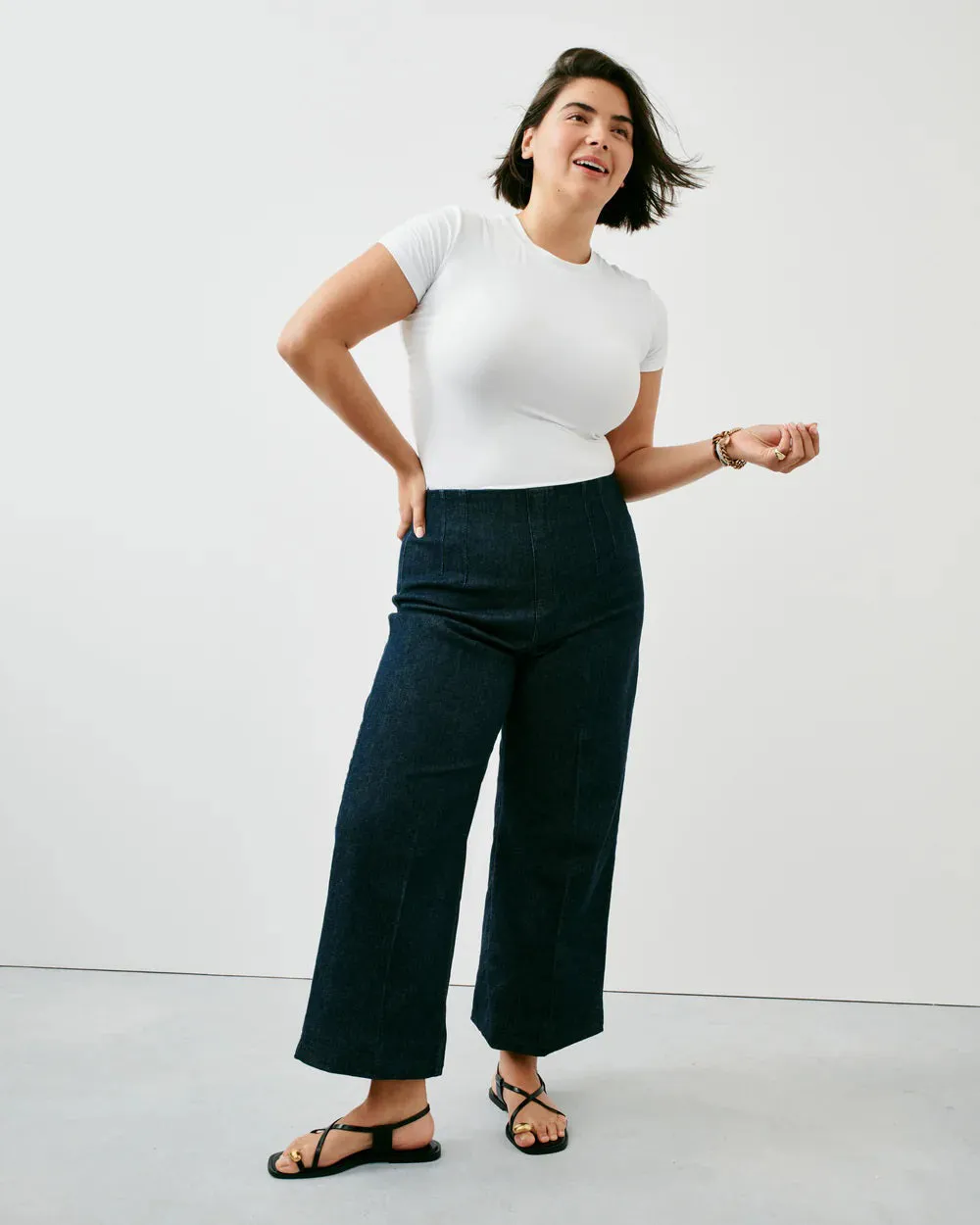 SPANX - EVERYWEAR CROPPED WIDE LEG DENIM