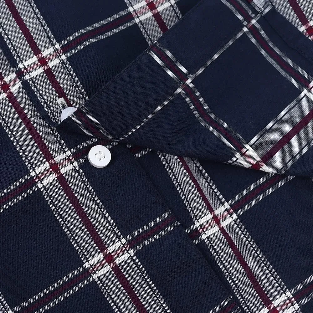 Spring&Gege Boys Plaid Short Sleeve Shirt Casual Button Down Checked with Chest Pocket (5-14 Years)
