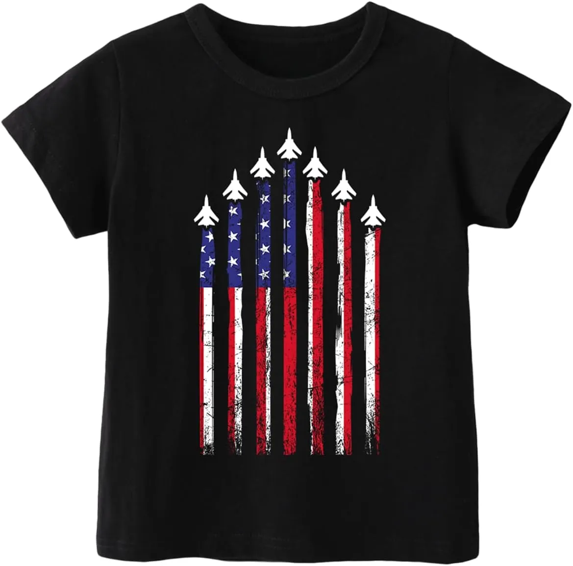Toddler Boys 4th of July Shirt, Girls Kids USA Red White and Blue Shirts, American Flag Independence Day Tee 2-8T
