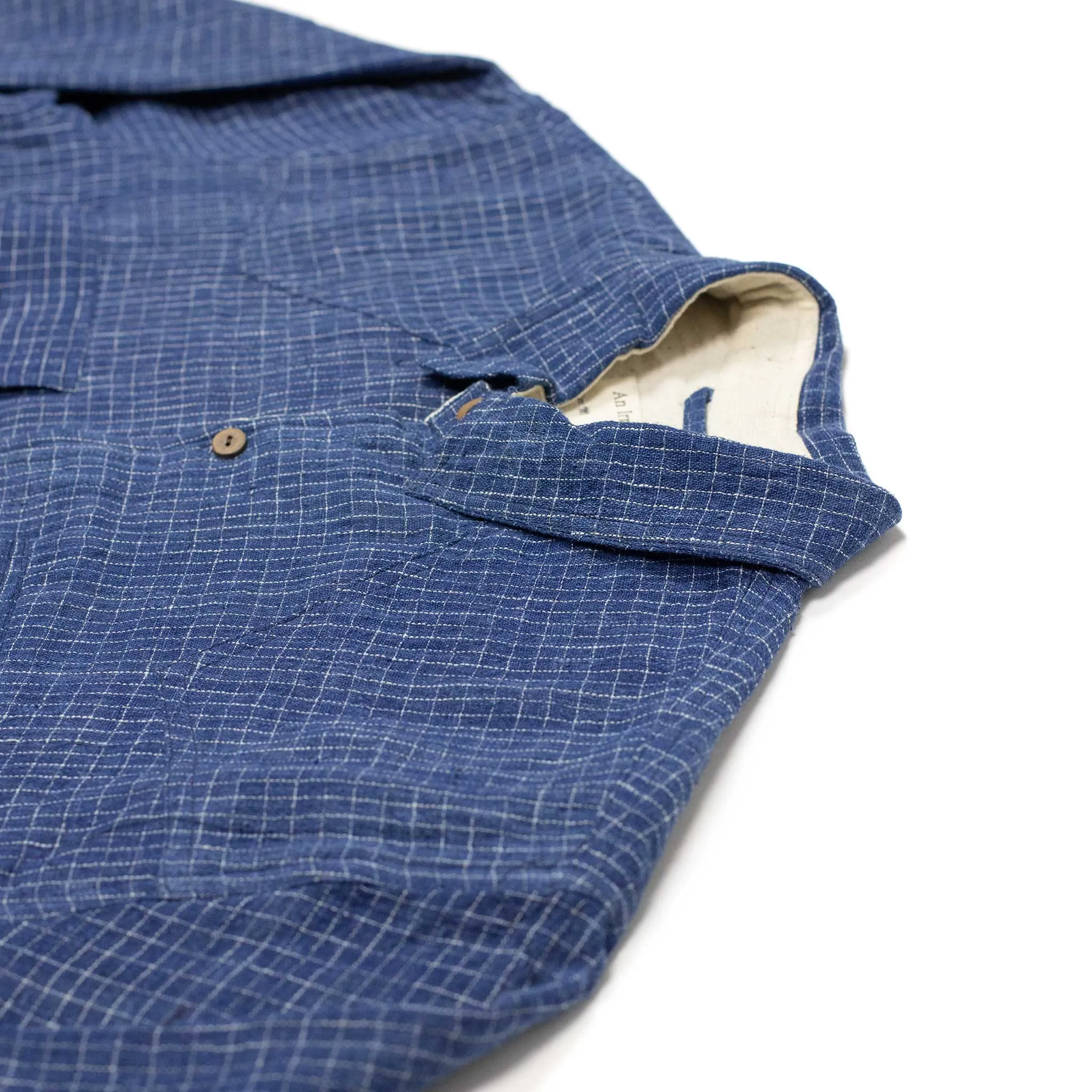 Western shirt in indigo checked Kala cotton