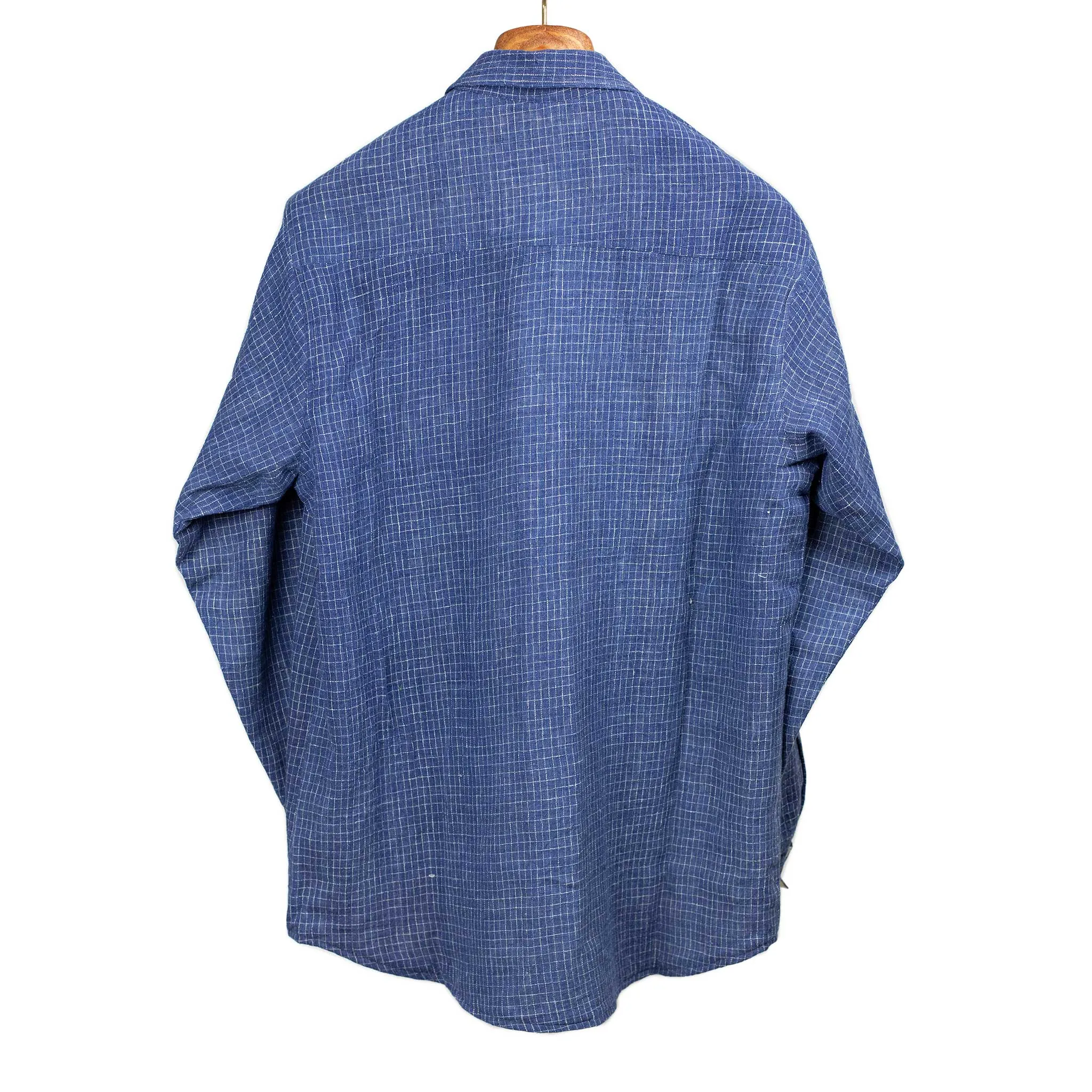 Western shirt in indigo checked Kala cotton