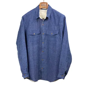 Western shirt in indigo checked Kala cotton