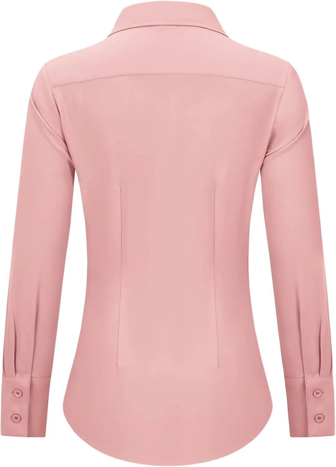 Women's Button Down Shirts Collared Fitted Dress Shirts Long Sleeve Wrinkle Free Blouse Formal Office Work Tunic Tops