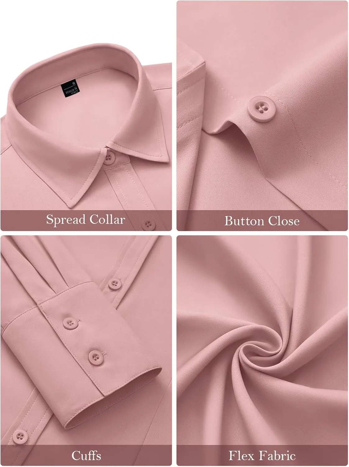 Women's Button Down Shirts Collared Fitted Dress Shirts Long Sleeve Wrinkle Free Blouse Formal Office Work Tunic Tops