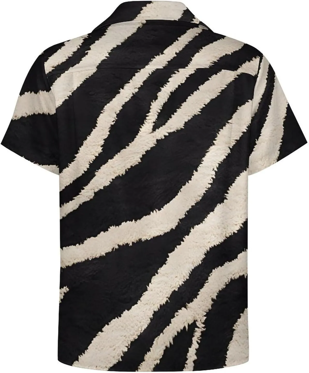 Zebra Animal Print Cuban Collar Shirt Classic Design for Comfort and Style
